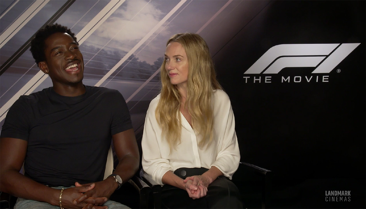watch F1: The Movie Exclusive Interview with Damson Idris and Kerry Condon